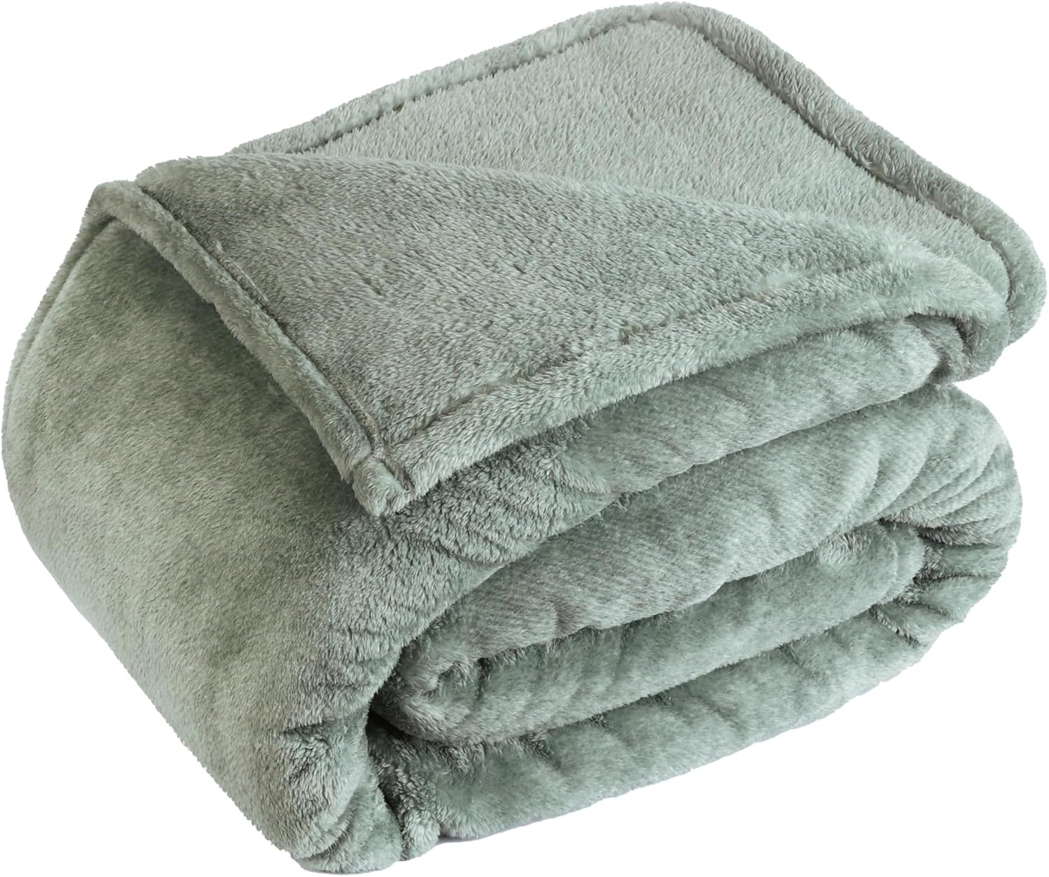 Life Comfort Ultimate Plush Fleece Shearling Blanket in green, 90 by 90 inches